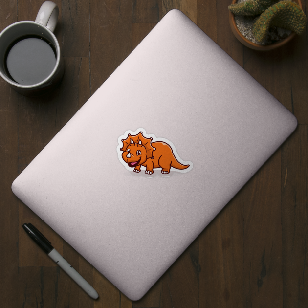 Cute Triceratops Smiling by Catalyst Labs